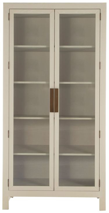 Newington Cerused Natural 2 Glass Door Bookcase