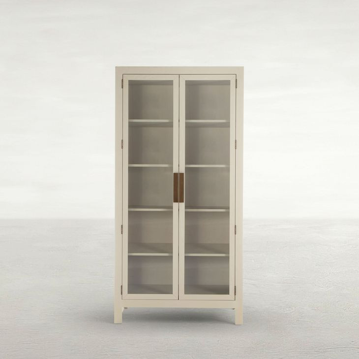 Newington Cerused Natural 2 Glass Door Bookcase