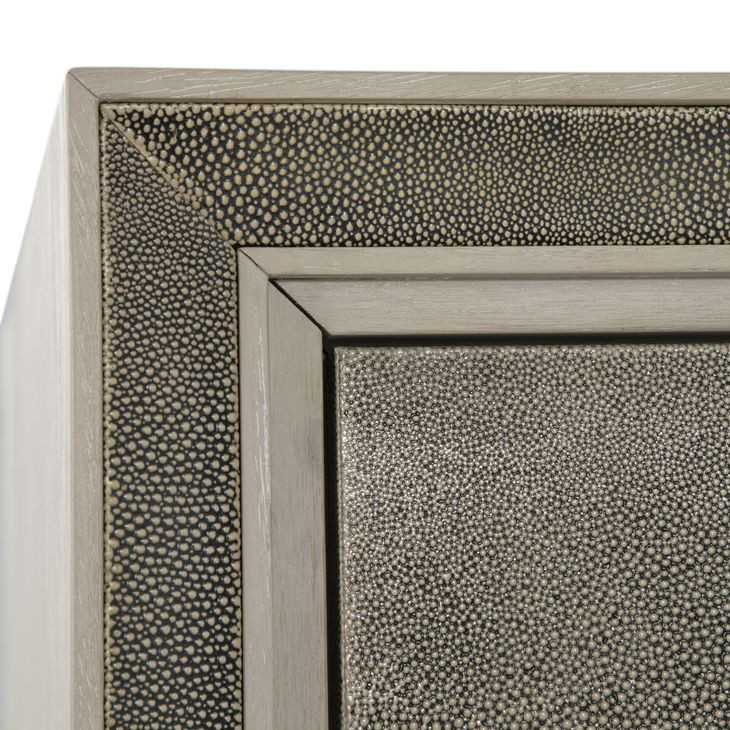 Alford Cerused White and Natural Shagreen 7 Drawer Dresser