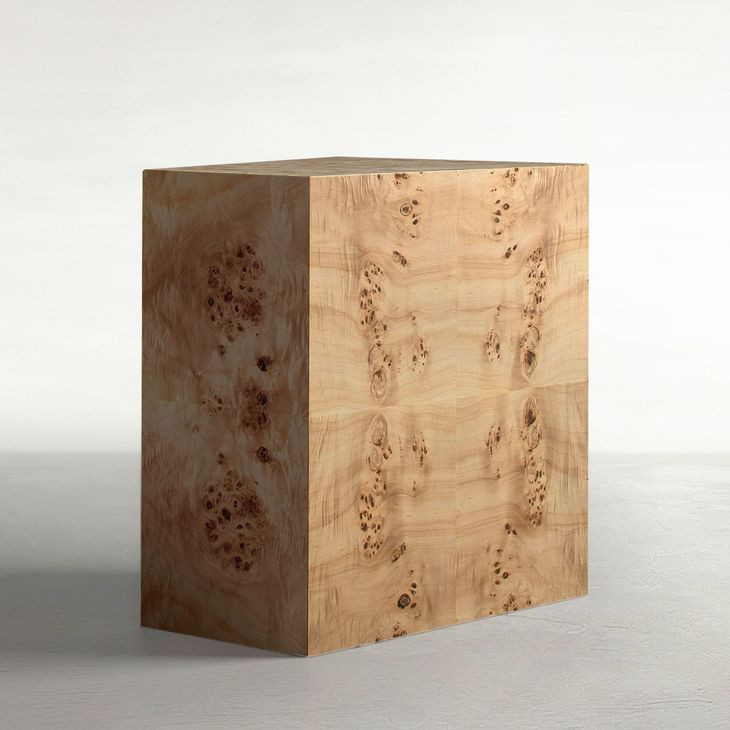 Alistair Maple Burl Rectangular Side Table