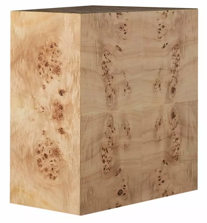 Alistair Maple Burl Rectangular Side Table
