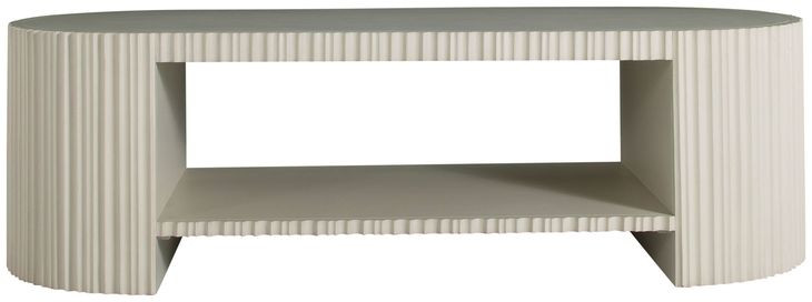 Isadora Sesame White Oval Cocktail Table