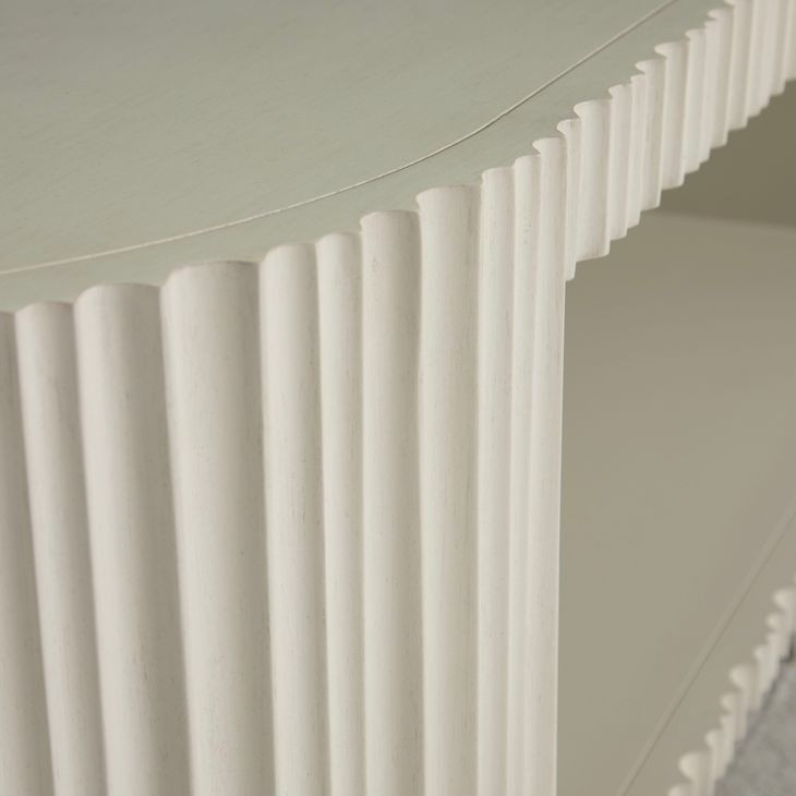 Isadora Sesame White Oval Cocktail Table