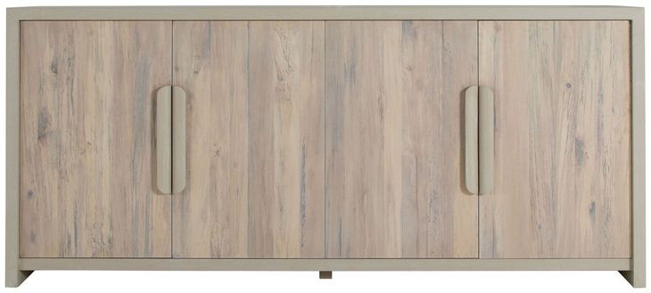 Zacariah Natural Spalted and Cerused White 4 Door Sideboard