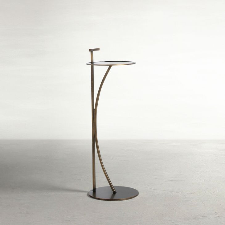 Amari Brushed Brass Round Drink Table
