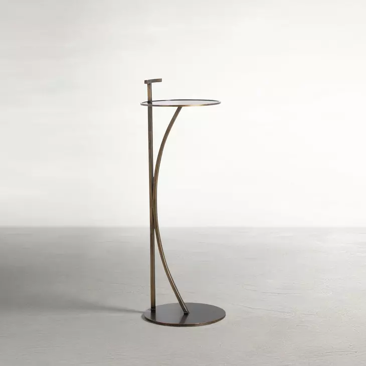 Amari Brushed Brass Round Drink Table