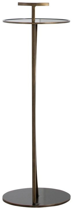 Amari Brushed Brass Round Drink Table