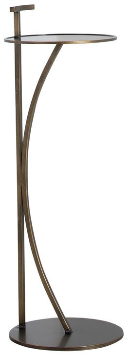 Amari Brushed Brass Round Drink Table