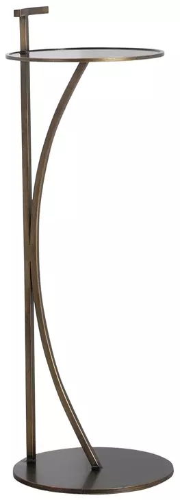 Amari Brushed Brass Round Drink Table