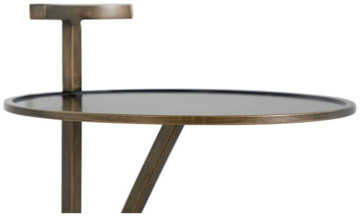 Amari Brushed Brass Round Drink Table