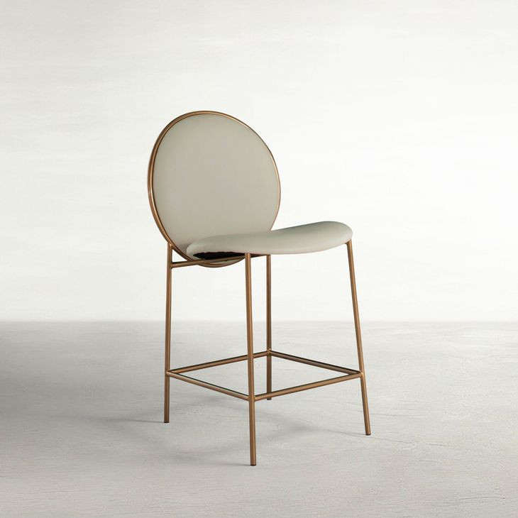 Evelyn Cream Upholstered Counter Height Stool