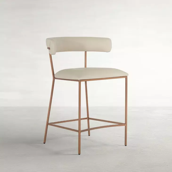 Matlock White Upholstered Counter Height Stool