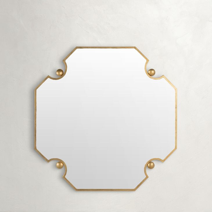 Monet Antique Brass Octagonal Small Accent Mirror