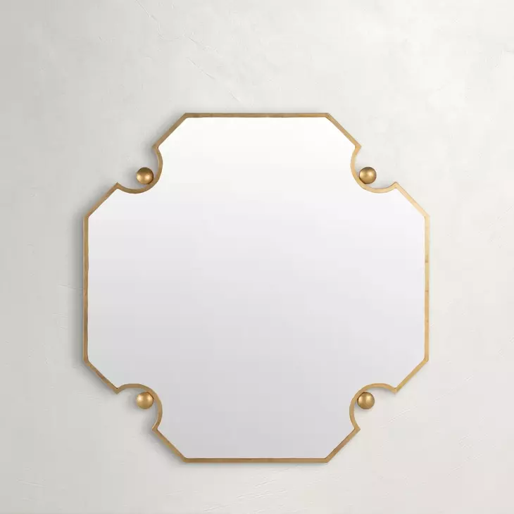 Monet Antique Brass Octagonal Small Accent Mirror