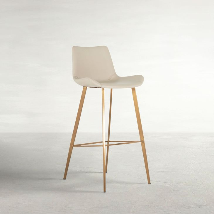 Hines White Upholstered Bar Stool