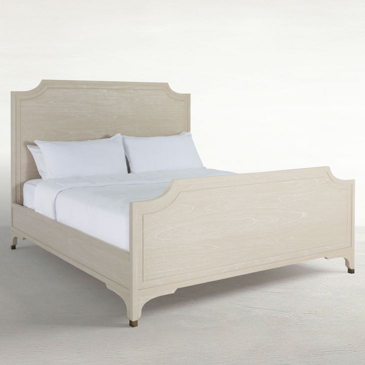 Alexandra Cerused White King Panel Bed