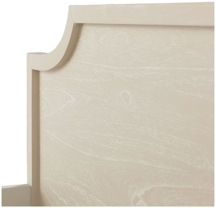 Alexandra Cerused White King Panel Bed