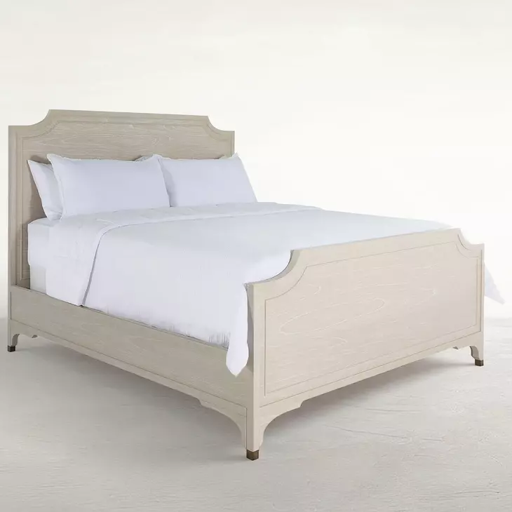 Alexandra Cerused White Queen Panel Bed