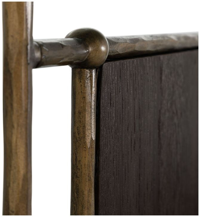 Reese Cerused Forest Black and Dark Antique Brass Queen Canopy Bed