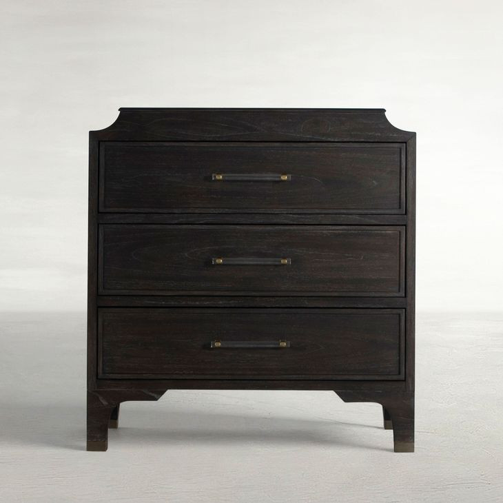 Alexandra Cerused Forest Black 3 Drawer Chest