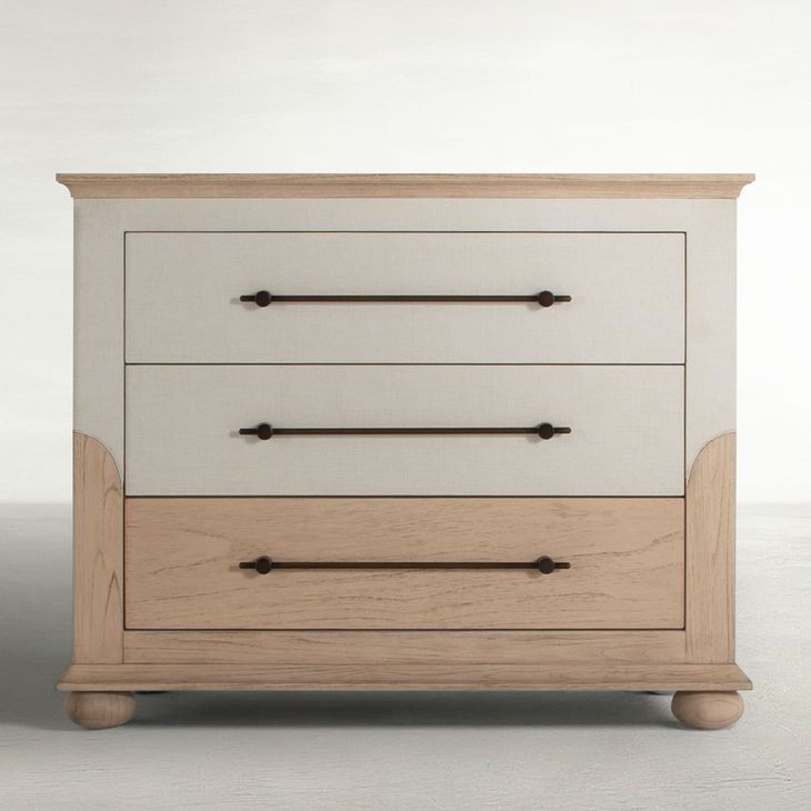 Crestline Cerused Natural and White 3 Drawer Chest