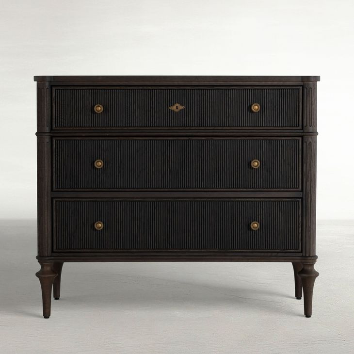 Andrea Dark Stained Oak 3 Drawer Chest