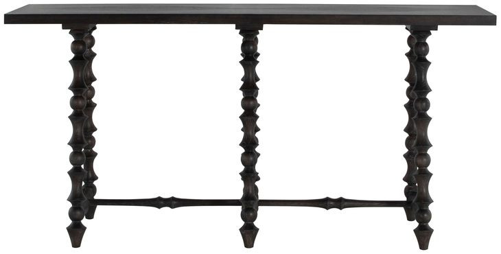Kirkwood Cerused Forest Black Rectangular Console Table