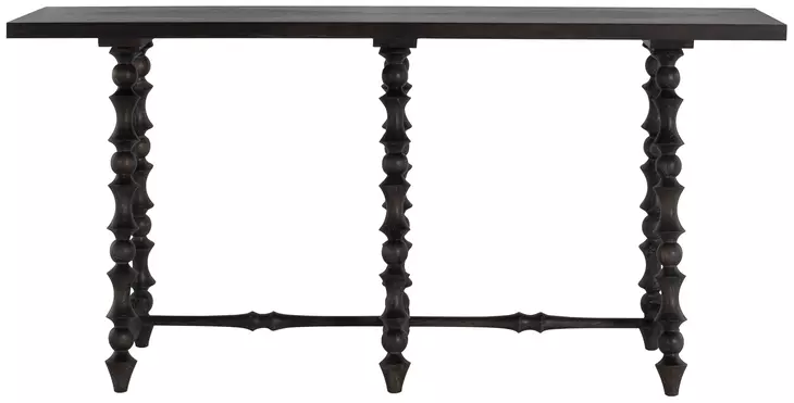 Kirkwood Cerused Forest Black Rectangular Console Table