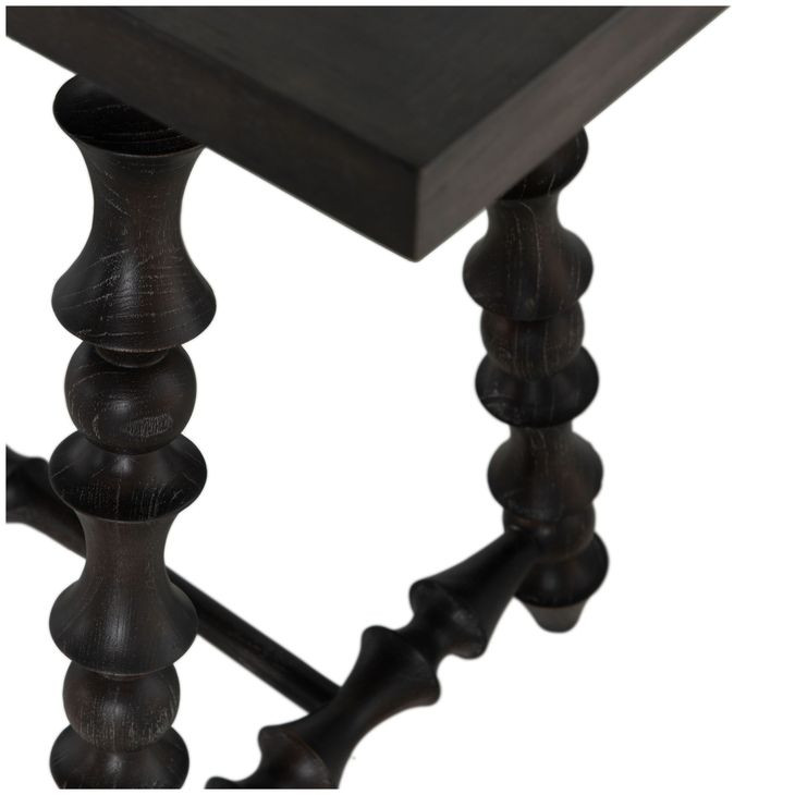 Kirkwood Cerused Forest Black Rectangular Console Table
