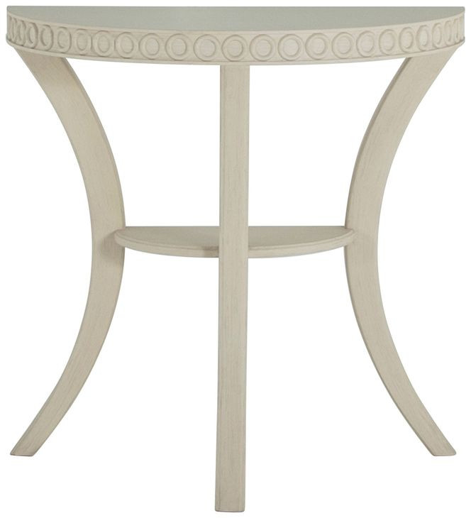 Linda Sesame White Demilune Console Table