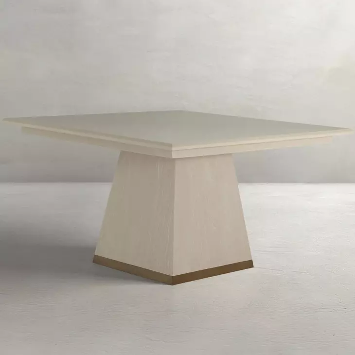 Ferris Cerused White 52" Square Dining Table