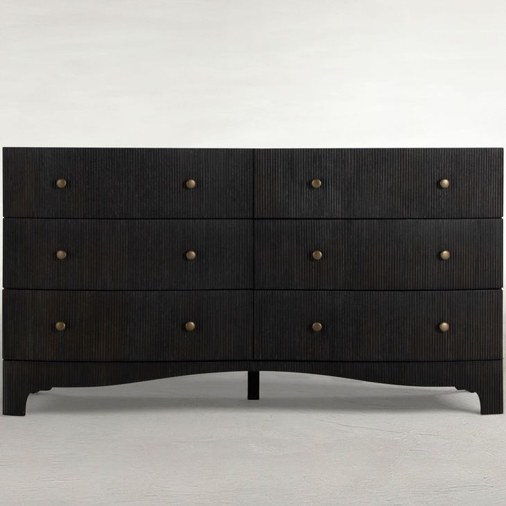 Princeton Cerused Forest Black 6 Drawer Dresser