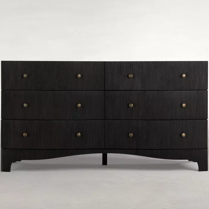 Princeton Cerused Forest Black 6 Drawer Dresser