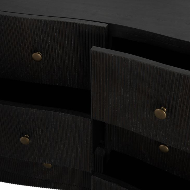 Princeton Cerused Forest Black 6 Drawer Dresser