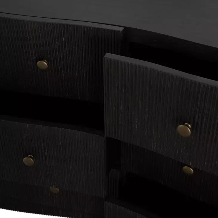 Princeton Cerused Forest Black 6 Drawer Dresser
