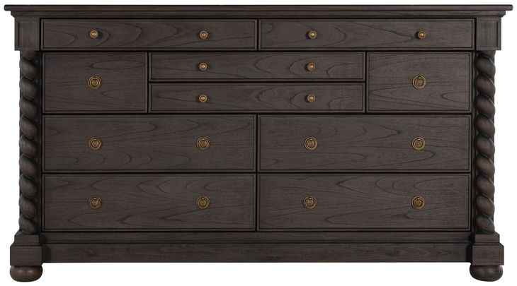 Burkhardt Cerused White 10 Drawer Dresser