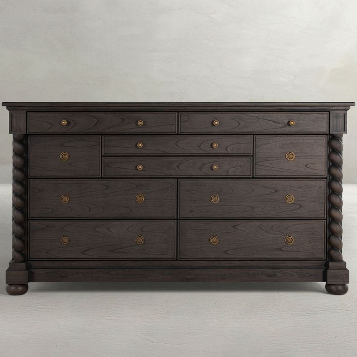 Burkhardt Cerused White 10 Drawer Dresser