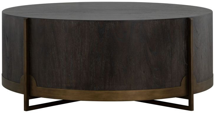 Clifton Cerused Forest Black Round Cocktail Table