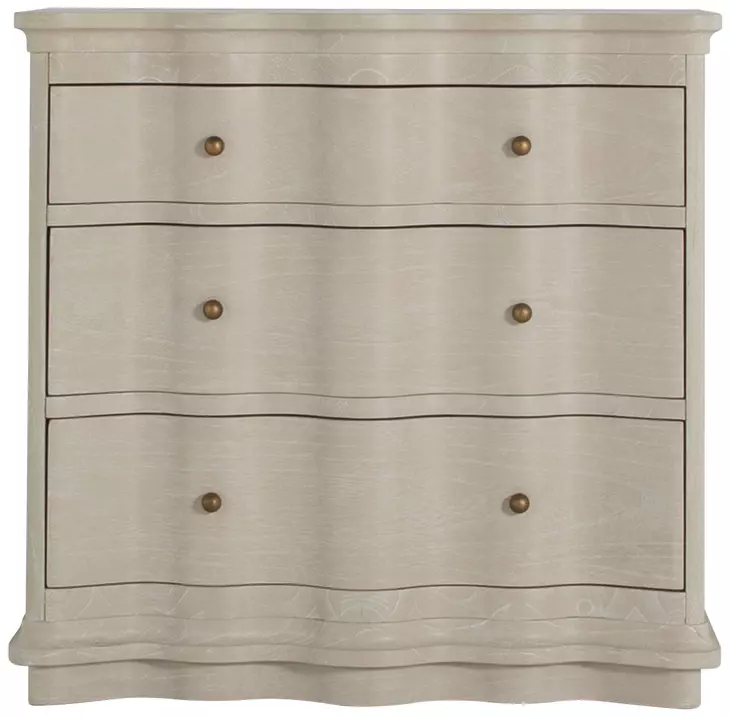 Meredith Textured Cerused White 3 Drawer Nightstand