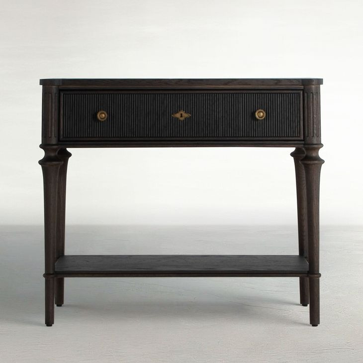 Andrea Dark Stained Oak 1 Drawer Nightstand
