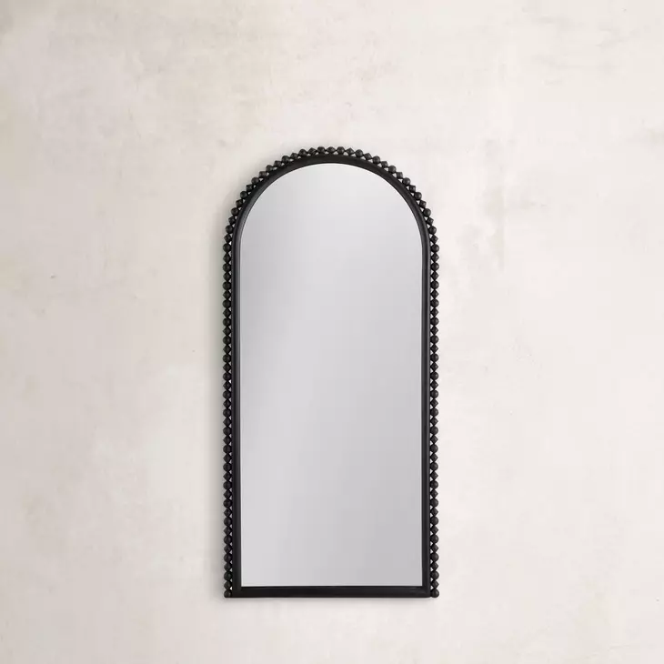 Belle Plaster Black Arched Wall Mirror