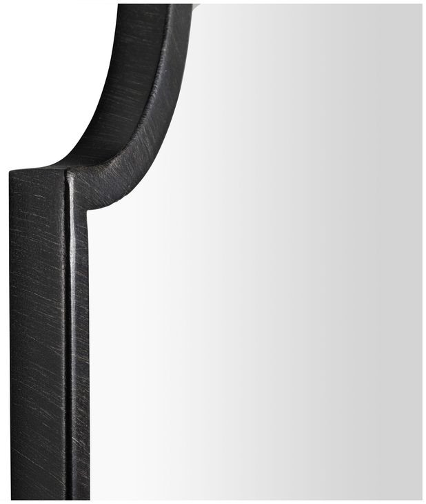 Pauline Brushed Black Arched Vanity Mirror