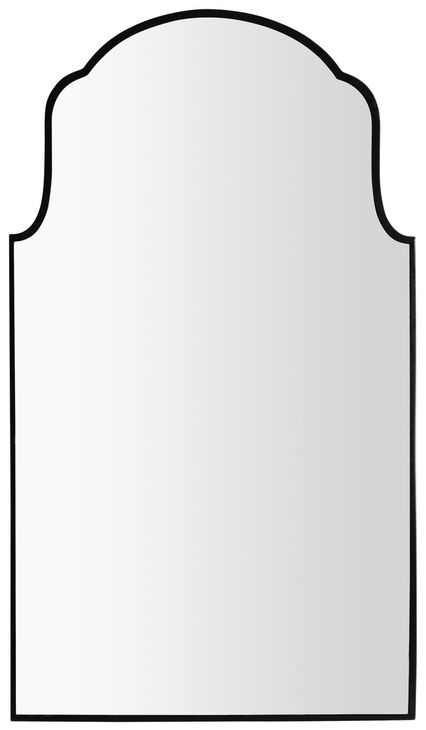 Pauline Brushed Black Arched Small Vanity Mirror