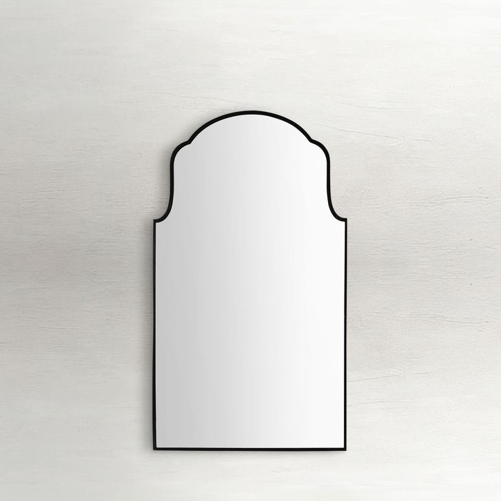 Pauline Brushed Black Arched Small Vanity Mirror