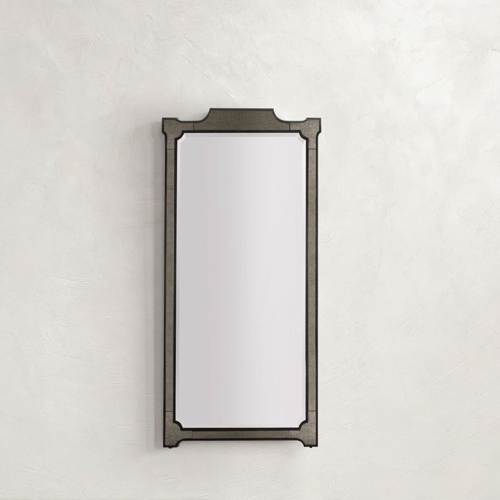 Chantel Aged Antique and Black Rectangular Wall Mirror