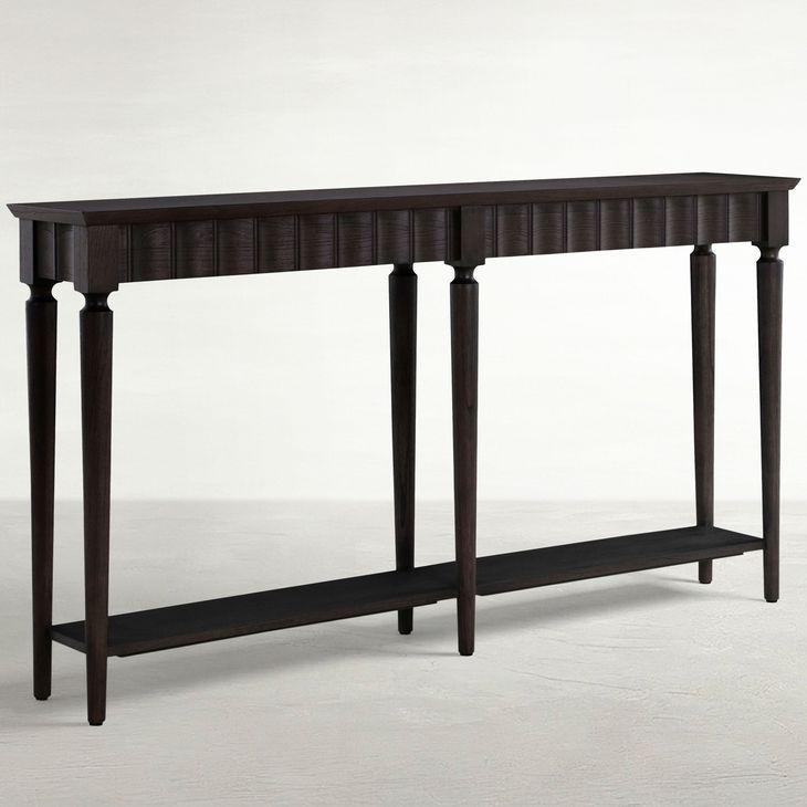 Peterson Dark Stained Oak Rectangular Long Console Table