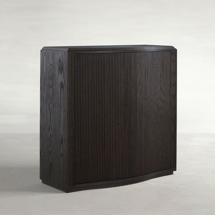 Theodore Dark Stained Oak Rectangular Short Console Table