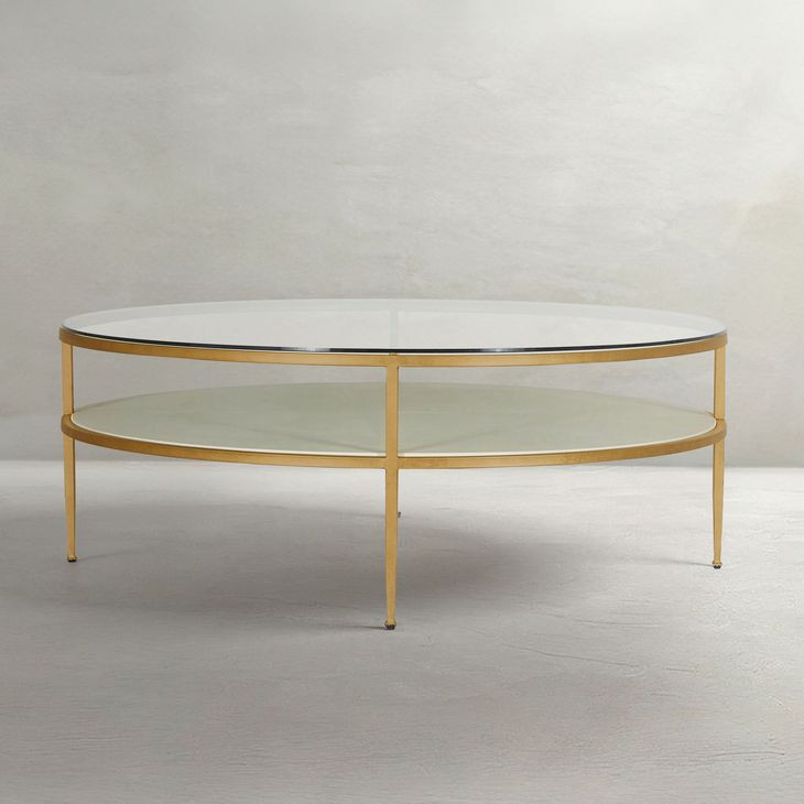 Constance White Round Glass Top Cocktail Table
