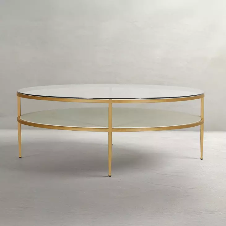 Constance White Round Glass Top Cocktail Table