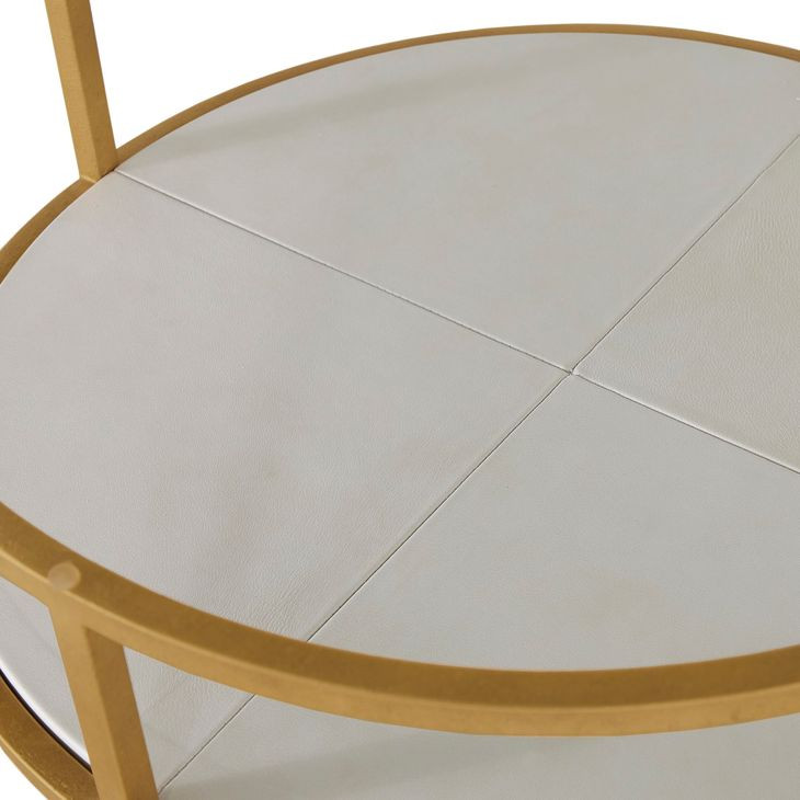 Constance White Round Glass Top Cocktail Table